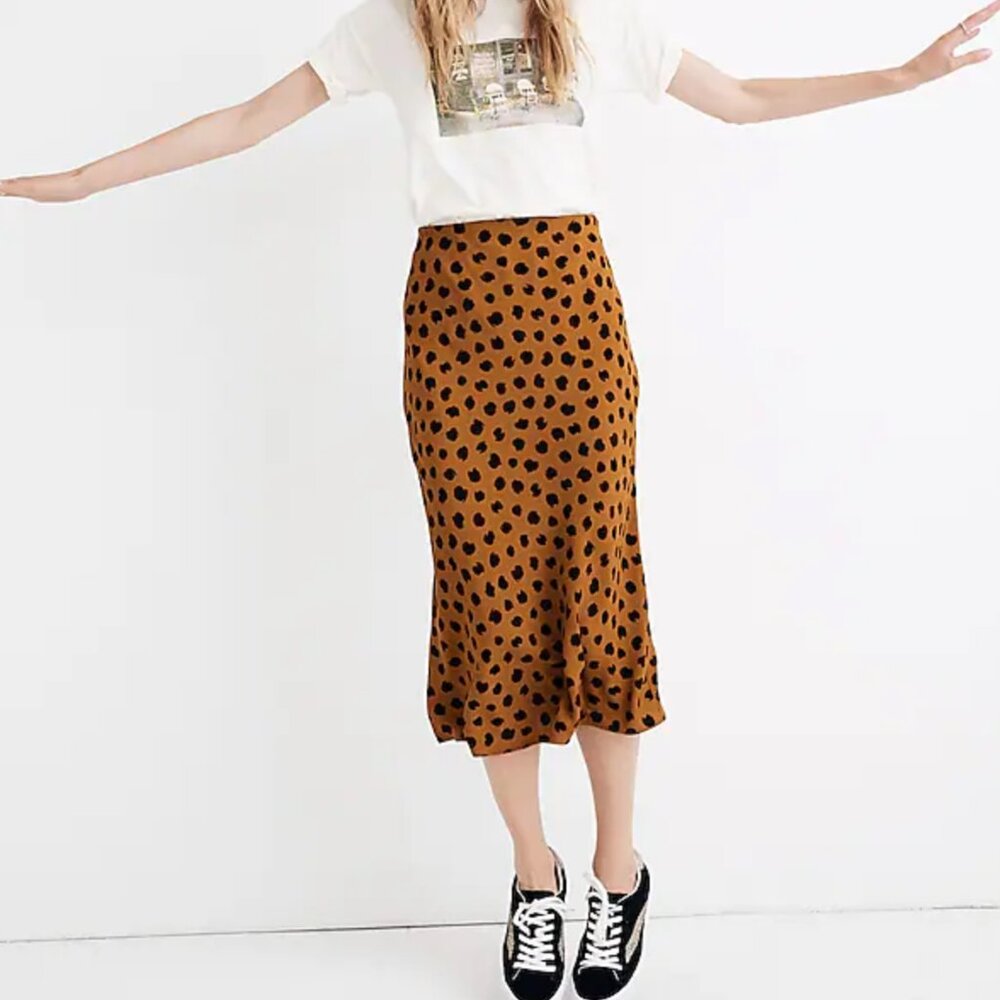 Madewell Midi Slip Skirt in Painted Spots